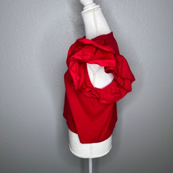 A New Day Red top with ruffle sleeves XL - Picture 3 of 7